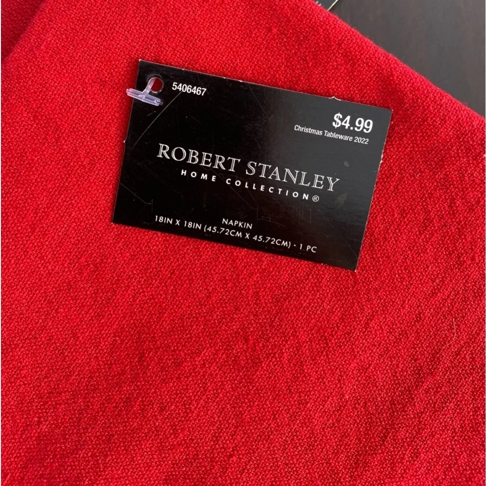 NWT 6 Red 18”x18” Cotton Cloth Napkins With Fringe Robert Stanley